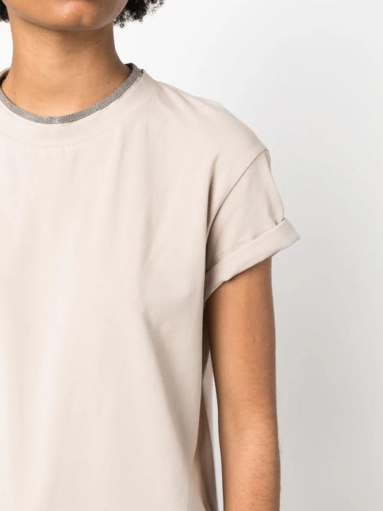 25FW 브루넬로 쿠치넬리 탑 MPT18BD200C8539 Beige - BRUNELLO CUCINELLI