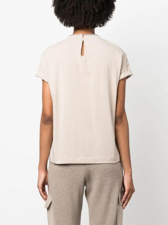 25FW 브루넬로 쿠치넬리 탑 MPT18BD200C8539 Beige - BRUNELLO CUCINELLI