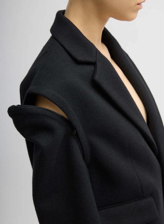  티비 수트 자켓 본디드 리사이클 펠트 울 컨버터블 블레이저 - TIBI