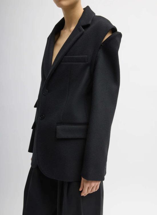  티비 수트 자켓 본디드 리사이클 펠트 울 컨버터블 블레이저 - TIBI