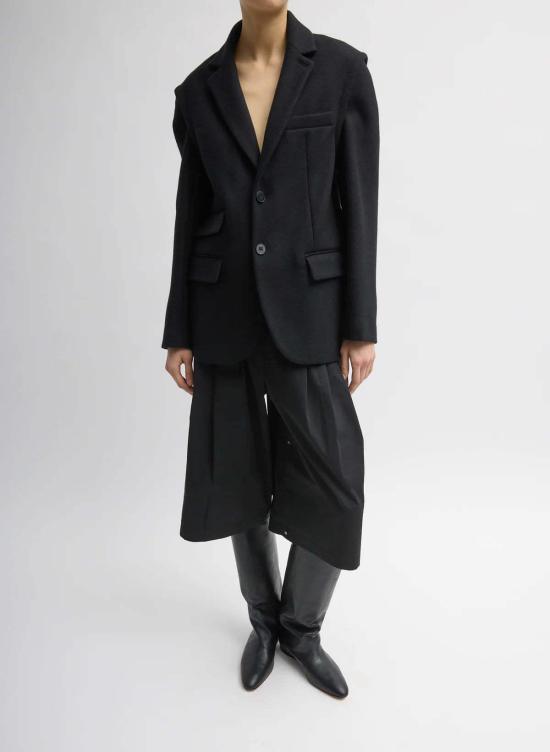  티비 수트 자켓 본디드 리사이클 펠트 울 컨버터블 블레이저 - TIBI