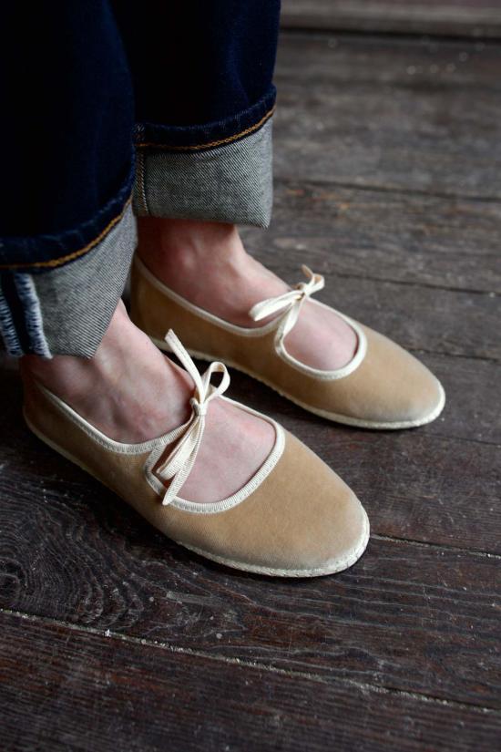  비비 베네치아 뮬/슬리퍼 비비베네치아 브리짓 벨벳 슬리퍼 아이보리 - VIBI VENEZIA