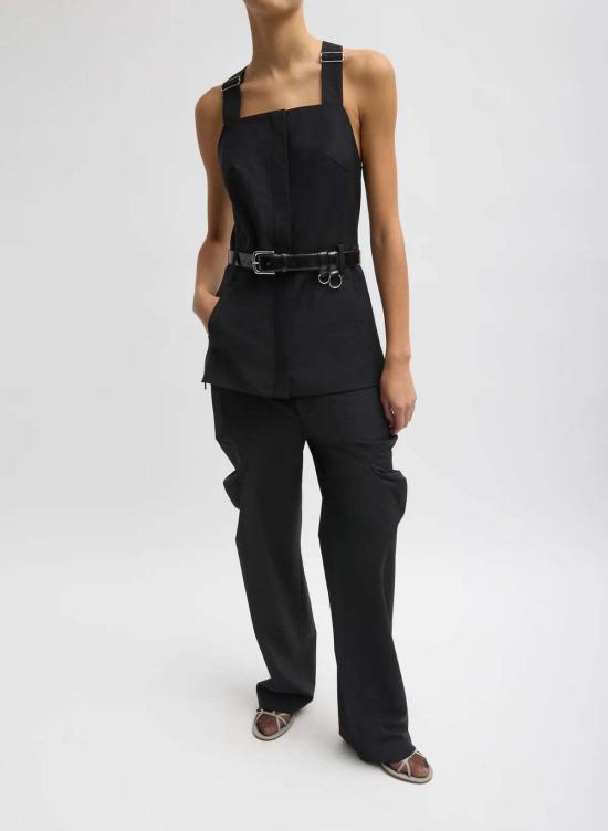  티비 블라우스 리사이클 트로피컬 울 오버올 탑 - TIBI