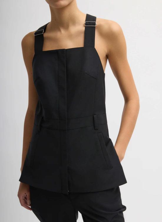  티비 블라우스 리사이클 트로피컬 울 오버올 탑 - TIBI