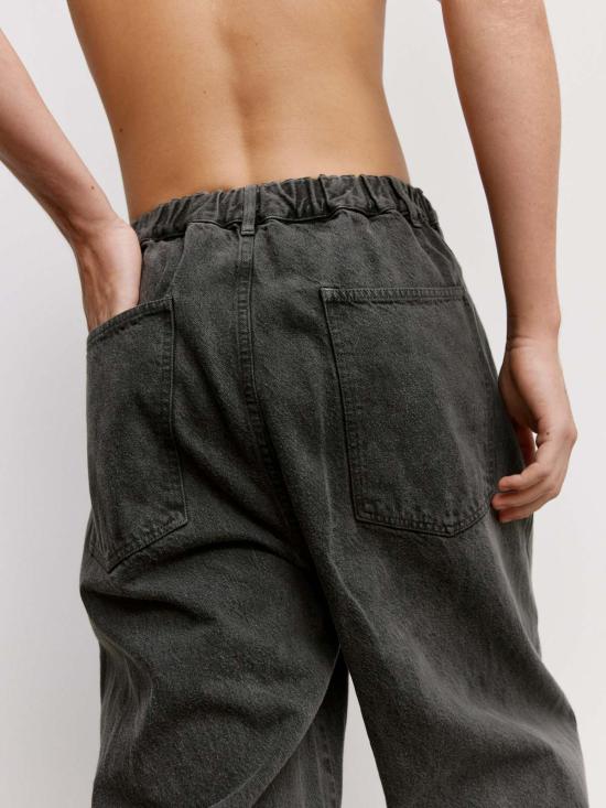  본 소노 스트레이트 팬츠 소노 오프 블랙 오가닉 코튼 자 청바지 - VON SONO