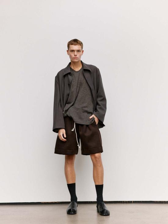  본 소노 긴팔 셔츠 소노 슬레이트 울 & 코튼 샤카 - VON SONO