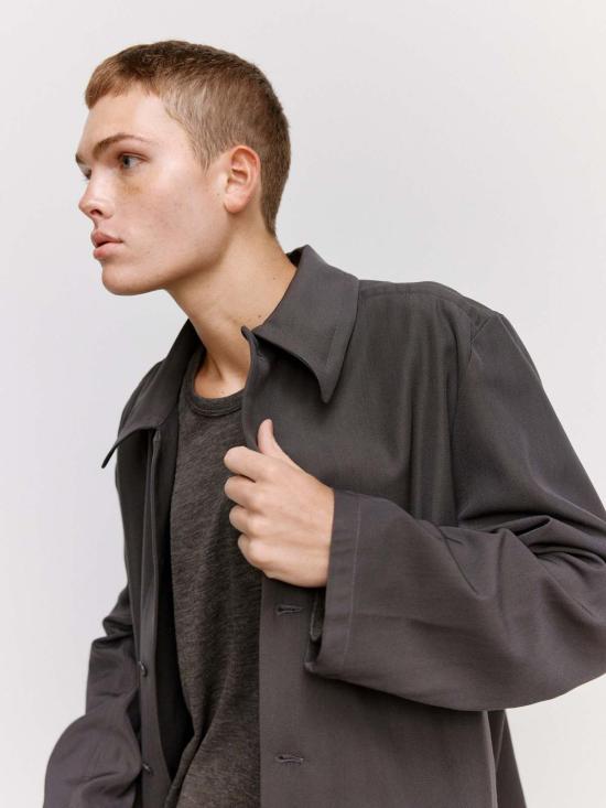  본 소노 긴팔 셔츠 소노 슬레이트 울 & 코튼 샤카