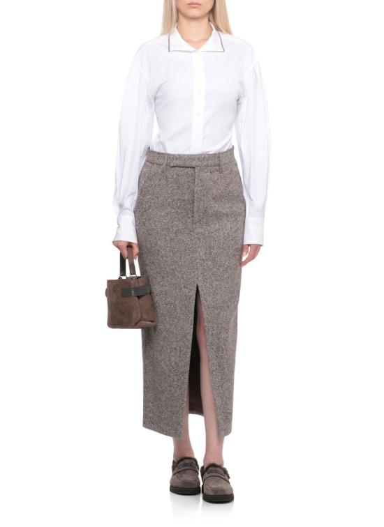 25FW 브루넬로 쿠치넬리 스커트 MG531G3918C6321 GREY - BRUNELLO CUCINELLI
