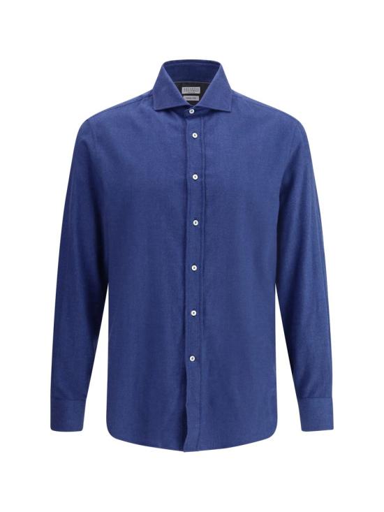 25FW 브루넬로 쿠치넬리 긴팔 셔츠 MY6370627 C018 BLUE