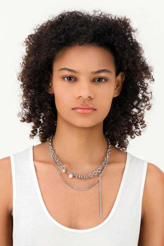  저스틴 클렌퀏 목걸이/팬던트 저스틴 클렌켓 체이스 목걸이 실버 - JUSTINE CLENQUET