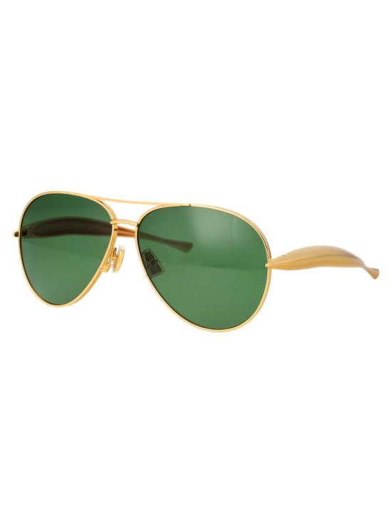 25FW 보테가베네타 안경 BV1305S 001 SUNGLASSES 001 GOLD GOLD GREEN - BOTTEGA VENETA