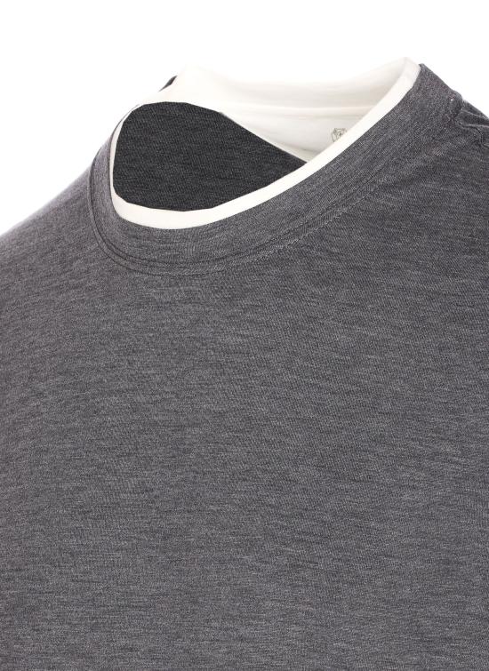 25FW 브루넬로 쿠치넬리 반팔 티셔츠 MH8367427 CWD40 Grey - BRUNELLO CUCINELLI