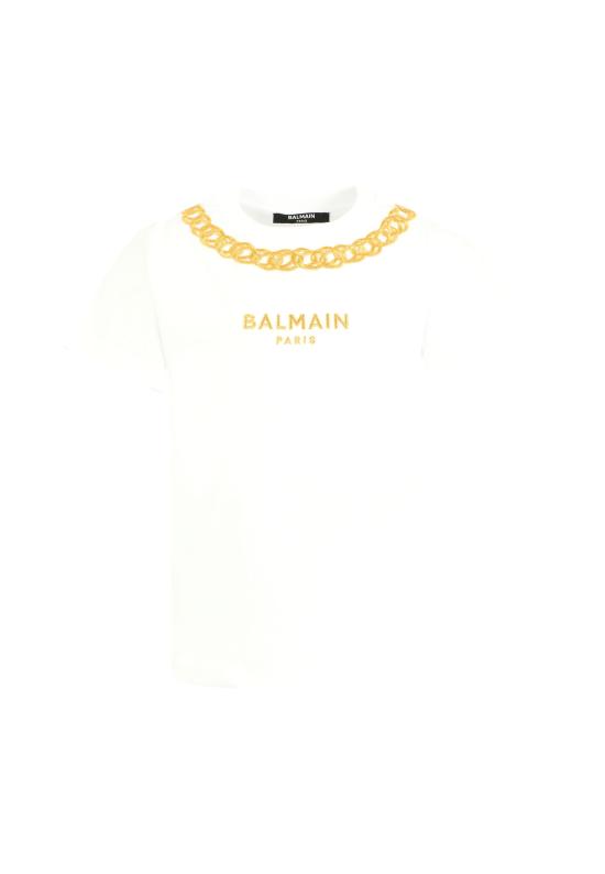 25FW [키즈] 발망 티셔츠 BX8B71 Z3186 100OR WHITE