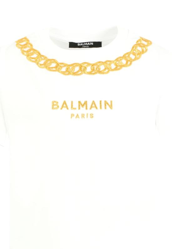 25FW [키즈] 발망 티셔츠 BX8B71 Z3186 100OR WHITE - BALMAIN