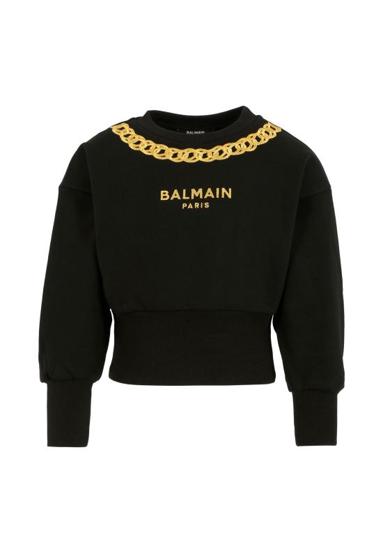 25FW [키즈] 발망 니트/스웻셔츠 BX4C10 Z3183 930OR BLACK