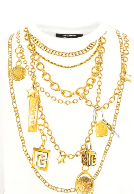 25FW [키즈] 발망 니트/스웻셔츠 BX4C80 Z3183 100OR WHITE - BALMAIN