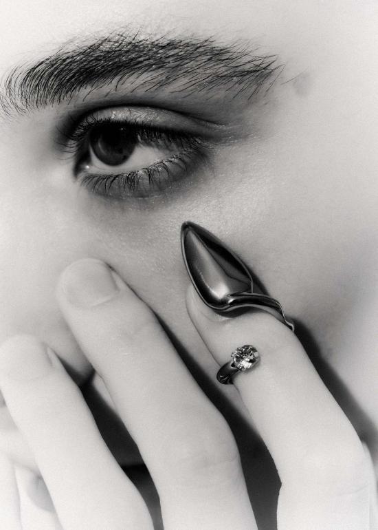  저스틴 클렌퀏 반지 저스틴 클렌켓 루스 크리스탈 네일 링 - JUSTINE CLENQUET