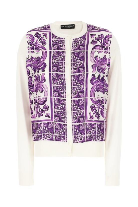 25FW 돌체앤가바나 가디건 FXV10TJBSJF H25DQ MAIOLICA 1L VIOLA