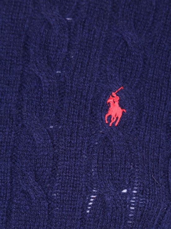 25FW 폴로 랄프로렌 폴로 자수 케이블 니트 스웨터 211971865 003 BLUE - POLO RALPH LAUREN