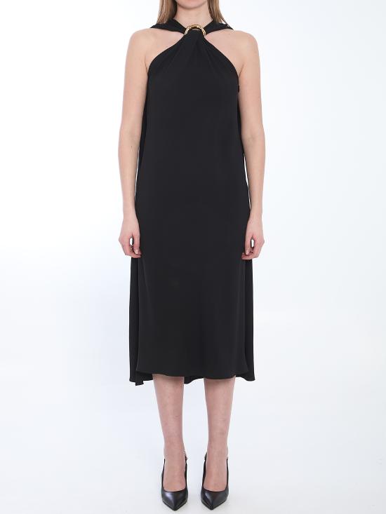 25FW 구찌 아세테이트 블렌드 패브릭 이브닝 드레스 830856ZAF5Z 1000 BLACK