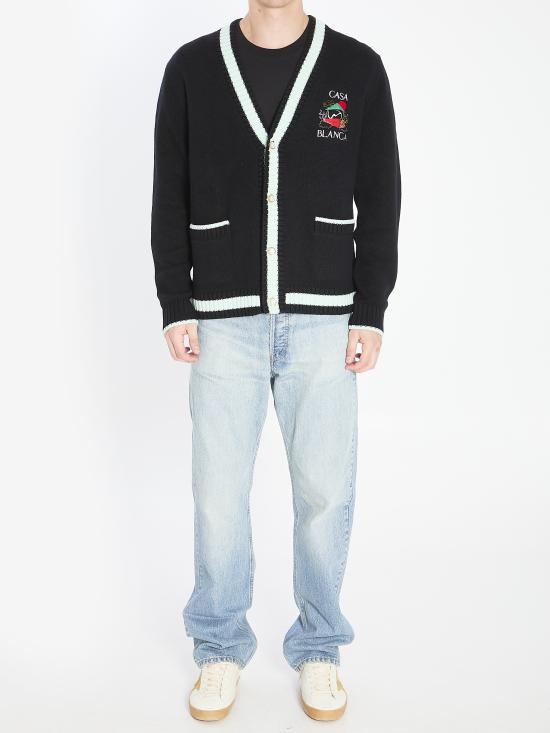 25FW 카사블랑카 스웨터 MPF25KW100101 WHITE BLACK - CASABLANCA