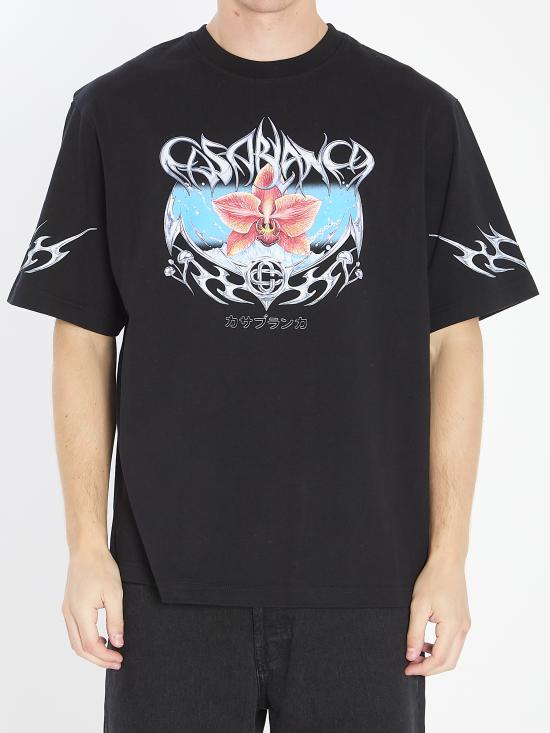 25FW 카사블랑카 반팔 티셔츠 AW25JTS044 05 BLACK