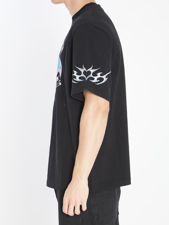 25FW 카사블랑카 반팔 티셔츠 AW25JTS044 05 BLACK - CASABLANCA