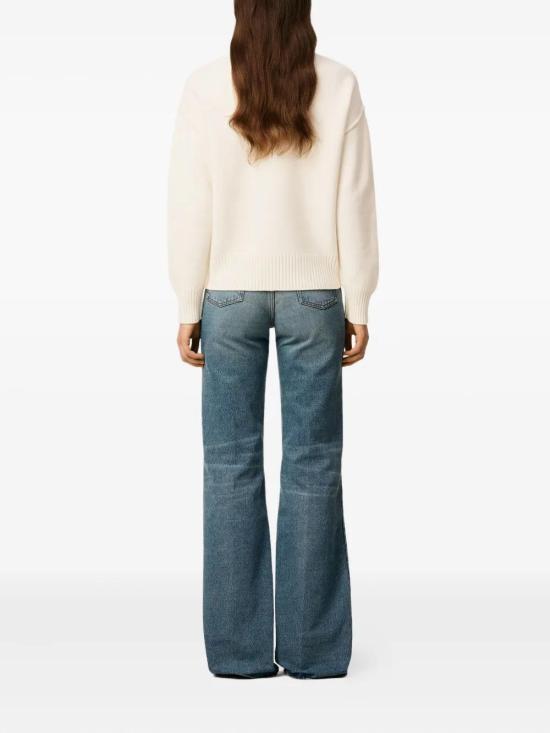 26SS 아미 빅 하트 울 크루넥 스웨터 UKS838018 154 WHITE - AMI