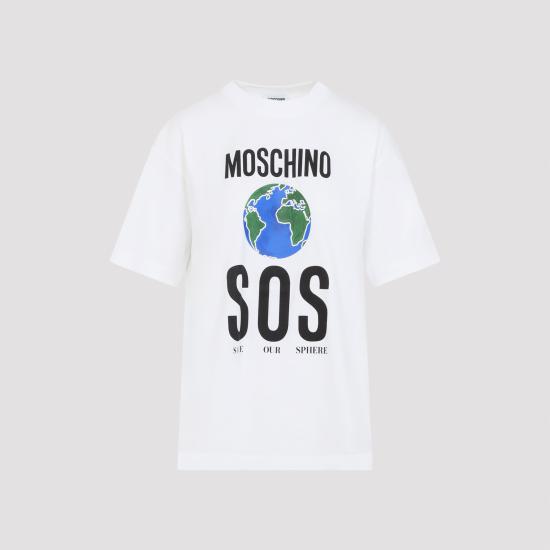 25FW 모스키노 반팔 티셔츠 252D07135441 1001 WHITE - MOSCHINO