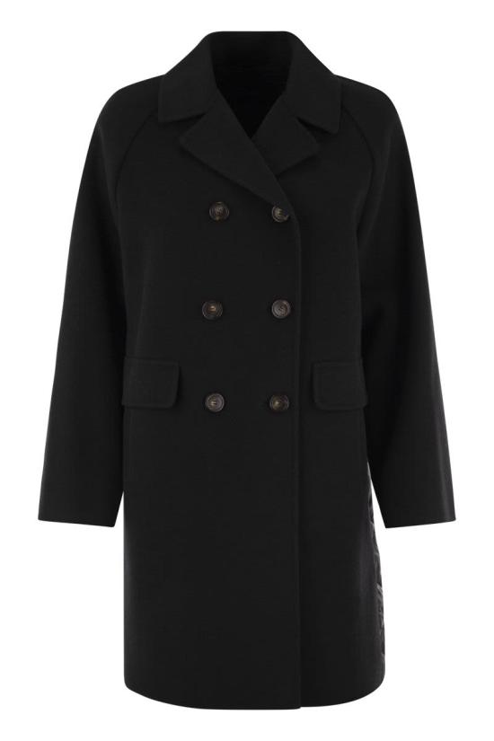 25FW 위켄드막스마라 ZOLFO 졸포 퀼티드 백 버진 울 미디 코트  2525496022600 013 BLACK