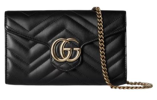  구찌 GG 마몽 체인 월랫 837745 AAET81000 Black