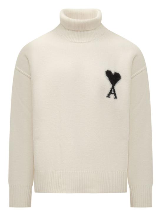 25FW 아미 터틀넥 H25UKS839 018151H25 Ecru noir