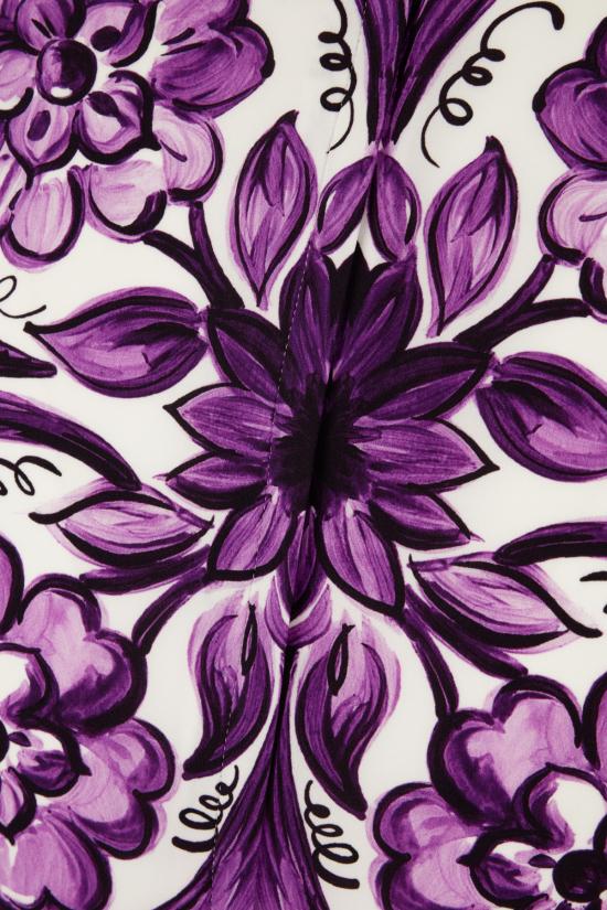 25FW 돌체앤가바나 미디 원피스 F6EAJTHPAEL IP3TN MIX MAIOLICA VIOLA - DOLCE & GABBANA