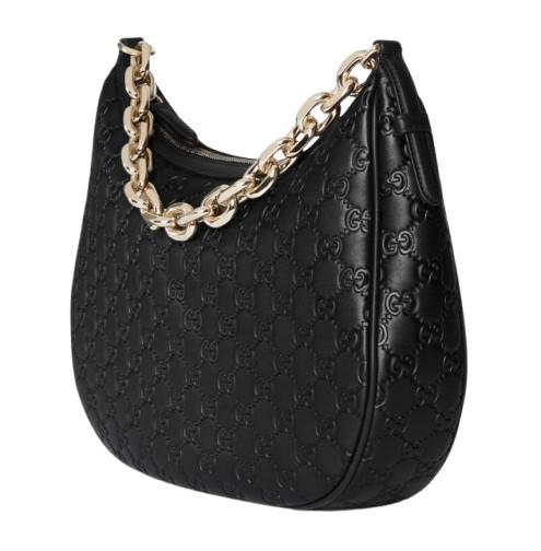 25FW 구찌 GG 엠블럼 라지 숄더백 820453 AAFDV1000 Black - GUCCI