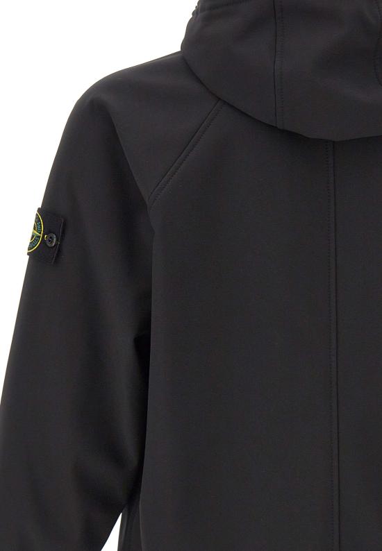 25FW 스톤 아일랜드 소프트 쉘-R E.다이 테크놀로지 리사이클 폴리에스터 라이트 후드 파카 Q100010S0B22 V0029 Black - STONE ISLAND