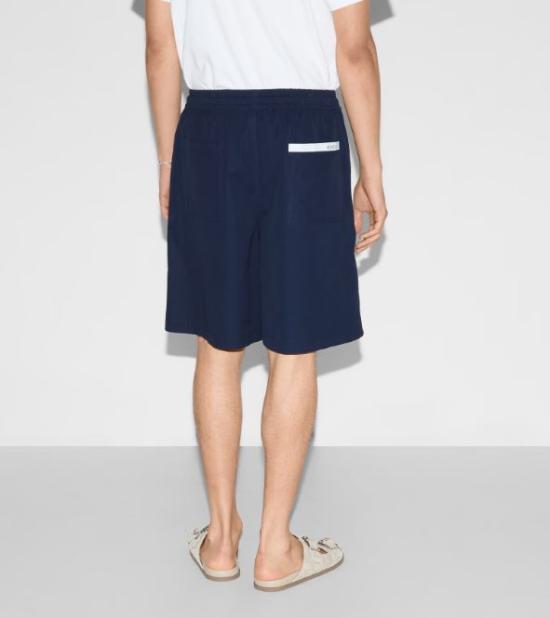 25SS 구찌 웹 버뮤다 쇼츠 814619 ZAJP14294 Blue - GUCCI