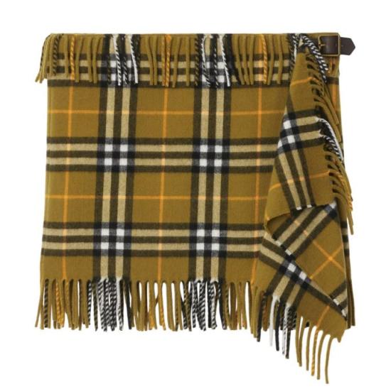 24FW 버버리 체크 울 캐시미어 스카프 스커트  8099716 C1422 Oxide - BURBERRY