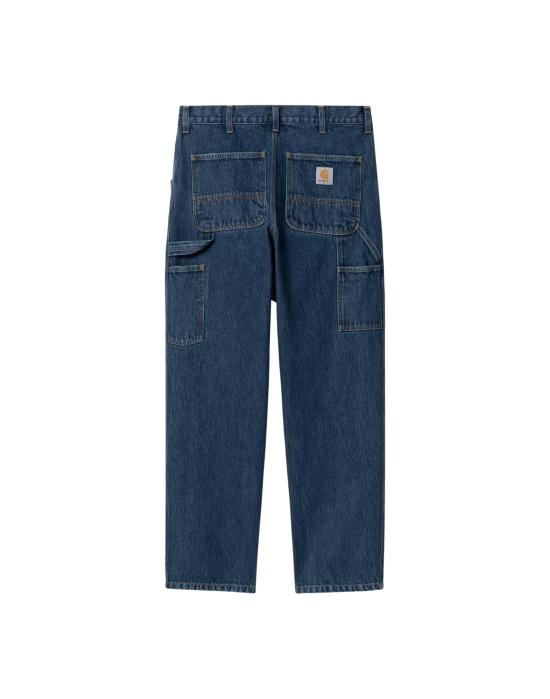  칼하트 WIP 데님 팬츠 Carhartt WIP 싱글 니  – 스톤 워시드 스미스 데님 작업 바지, 블루 I032024 블루 스톤 워시드 - CARHARTT WIP