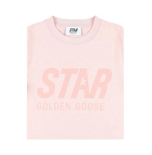 25FW [키즈] 골든구스 티셔츠 GKP01273 P002249 25523 Pink - GOLDEN GOOSE