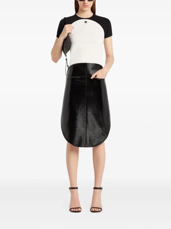 25FW 쿠레쥬 반팔 티셔츠 325JTS214JS0203 0098 HERITAGE WHITE BLACK - COURREGES