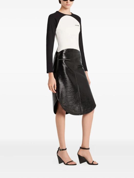 25FW 쿠레쥬 긴팔 티셔츠 325JTS228JS0203 0098 HERITAGE WHITE BLACK - COURREGES