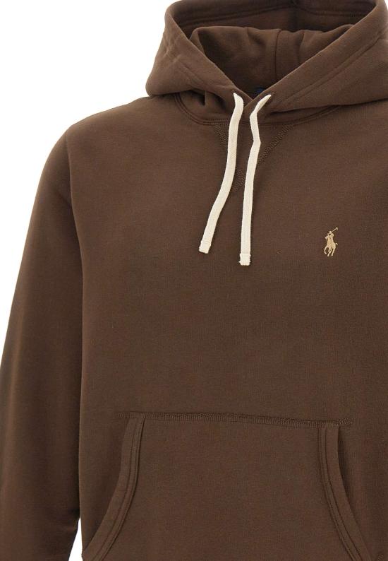 25FW 폴로 랄프로렌 포니 자수 플리스 후드 티셔츠 710766778 108 Brown - POLO RALPH LAUREN