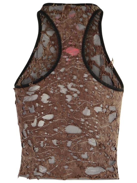 25FW 디젤 민소매 티셔츠 A18523 0IKCK7FG Brown - DIESEL