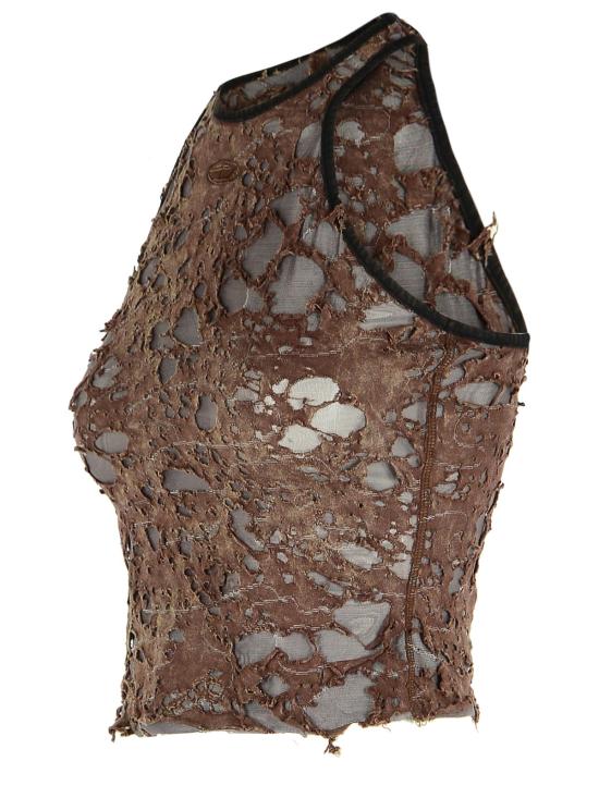 25FW 디젤 민소매 티셔츠 A18523 0IKCK7FG Brown - DIESEL