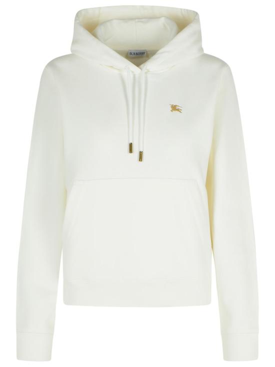 25FW 버버리 크로스 스티치 이퀘스트리안 나이트 로고 코튼 후드  8110965B7078 Ivory