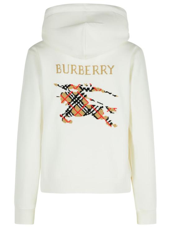 25FW 버버리 크로스 스티치 이퀘스트리안 나이트 로고 코튼 후드  8110965B7078 Ivory - BURBERRY