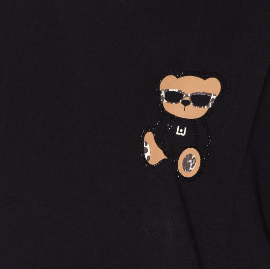 25FW 리우조 반팔 티셔츠 MF5416JS923 M9957 Black - LIU JO