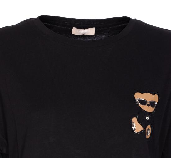 25FW 리우조 반팔 티셔츠 MF5416JS923 M9957 Black - LIU JO