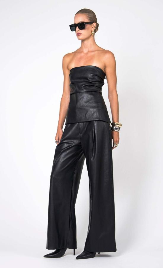  논살란트 레이블 스트레이트 팬츠 논샬란트 라벨 살로메 팬츠 블랙