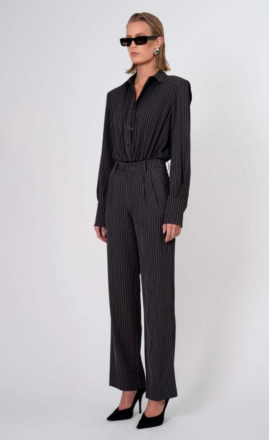  논살란트 레이블 스트레이트 팬츠 논샬런트 라벨 할로우 팬츠 그레이/화이트 스트라이프 - NONCHALANT LABEL